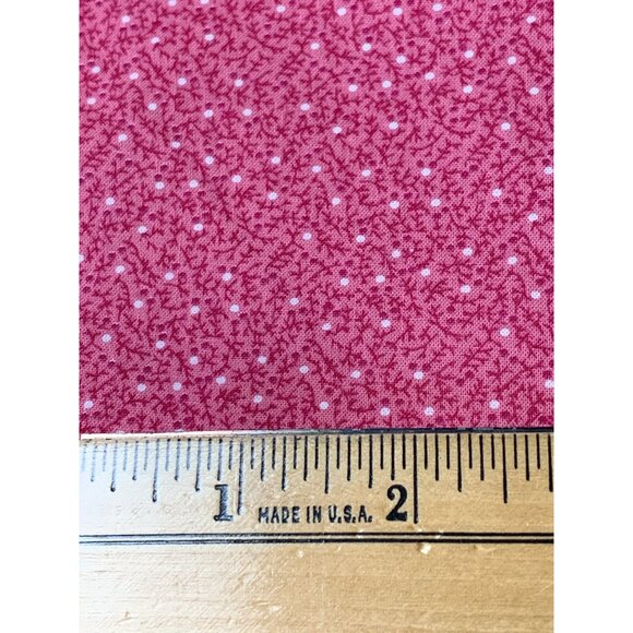 Pink & White Polka Dot Cotton Fabric 1/2 yard x 42" wide Quilting Sewing Crafts - Picture 3 of 4